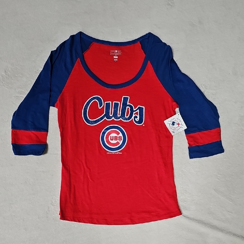 Cubs Kids Red and Blue Raglan Shirt